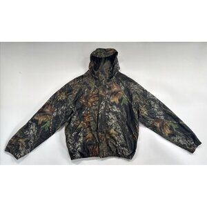 Mad Dog Gear Sterns Camo Mens Jacket 2XL Mossy Oak Breakup Mesh Lined Hooded Y2K